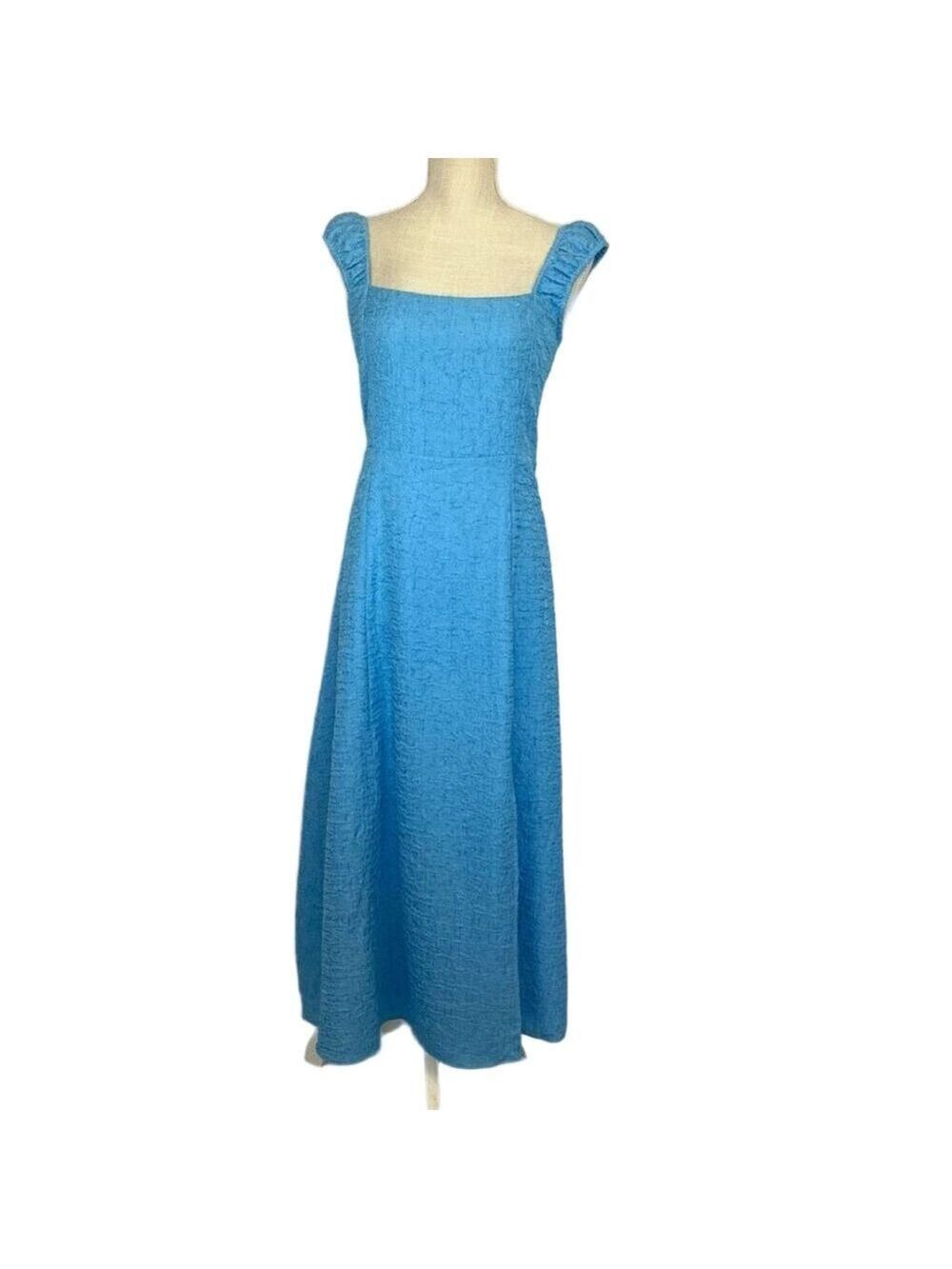 ASTR THE LABEL Midi Blue Dress Lace Up Back NWOT Women’s Medium